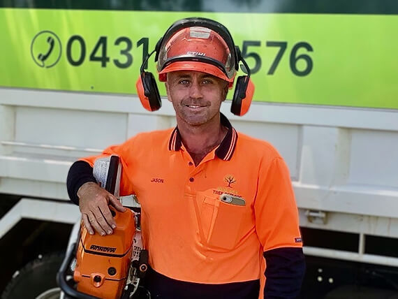 Tree removal worker